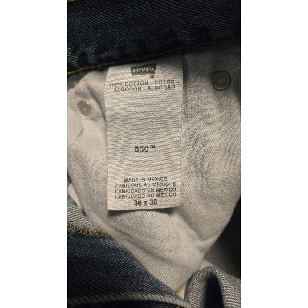 Levis 550 Mens Jeans 36x36 Relaxed Fit Light Wash Denim Classic Workwear